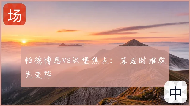 帕德博恩vs汉堡焦点：落后时谁敢先变阵